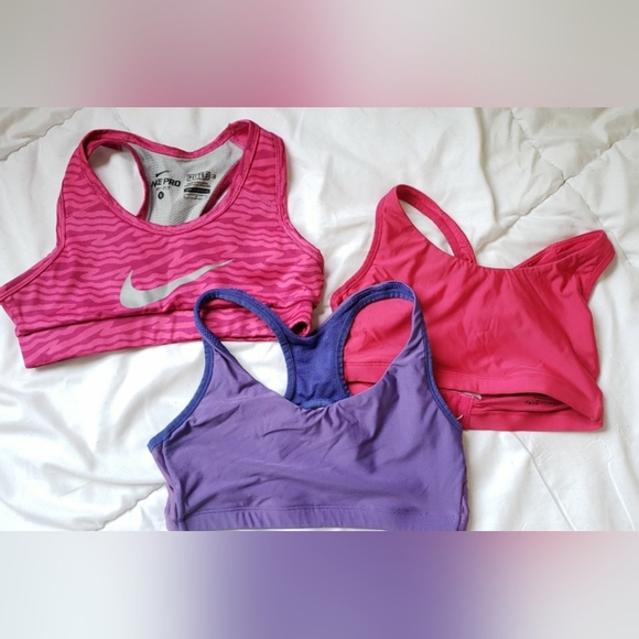 3 Girl NIKE PRO and Hanes sport bra Sz small - Picture 3 of 4